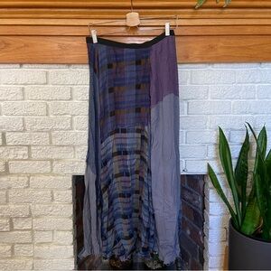 Free People Patchwork Purple/Blue Skirt